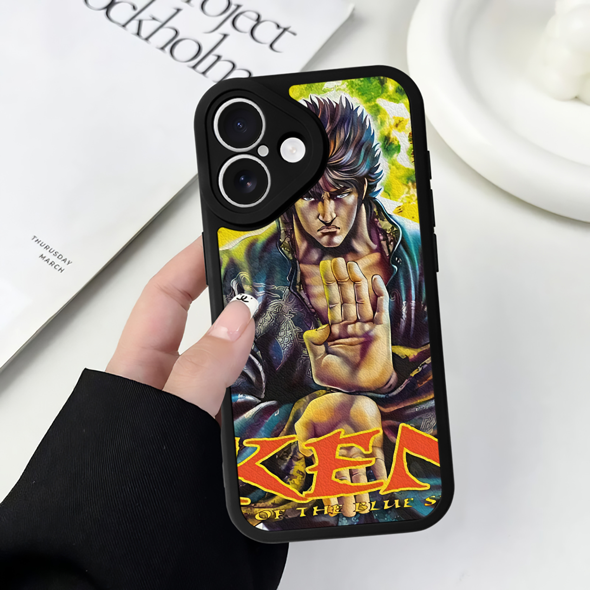 （画像用） 北斗の拳 Fist of the North Star 【iPhone 16シリーズ対応】シリコンスマホケース（レザー調） 材質：シリコン